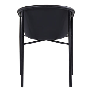 HomeRoots Set of Two Stylish Black Heavy-Duty Plastic Dining Arm Chairs for Modern Home & Office Decor 527823