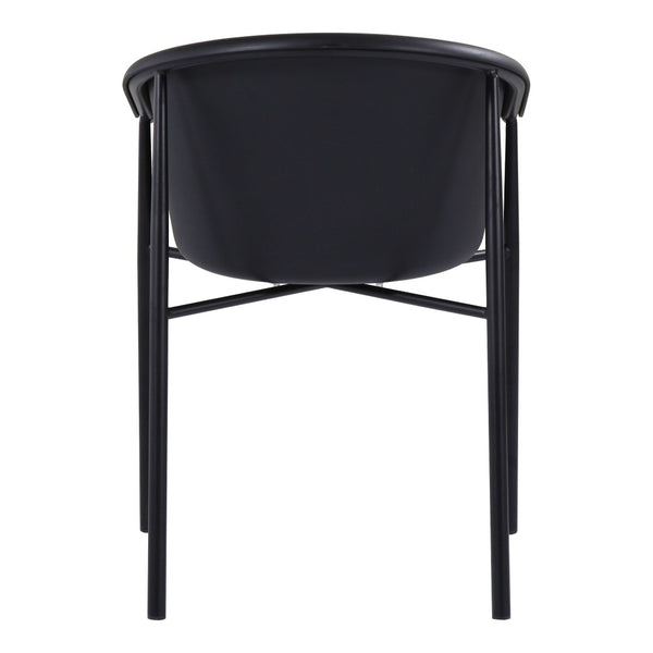 HomeRoots Set of Two Stylish Black Heavy-Duty Plastic Dining Arm Chairs for Modern Home & Office Decor 527823