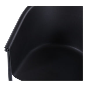 HomeRoots Set of Two Stylish Black Heavy-Duty Plastic Dining Arm Chairs for Modern Home & Office Decor 527823
