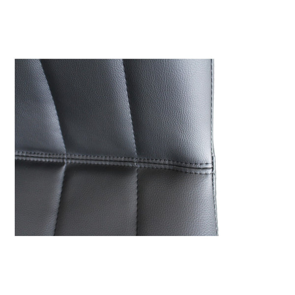 HomeRoots Set of Two Stylish Black Faux Leather Dining Chairs with Metal Frame for Modern Spaces 527824