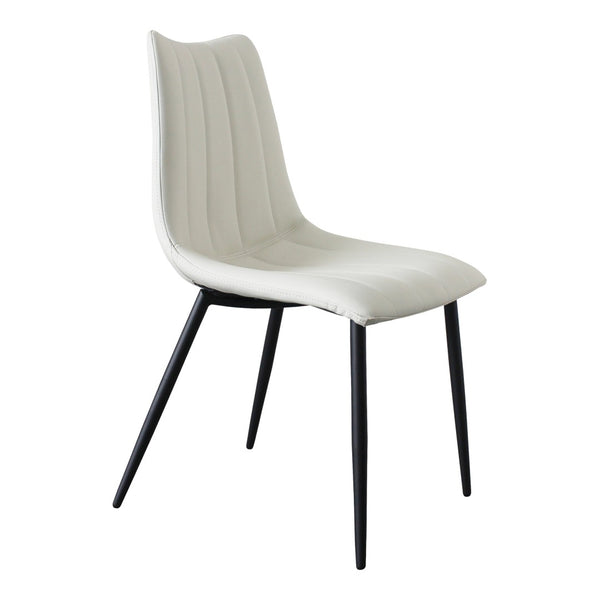HomeRoots Set of Two Contemporary White & Black Faux Leather Dining Chairs for Modern Spaces & Comfort 527825