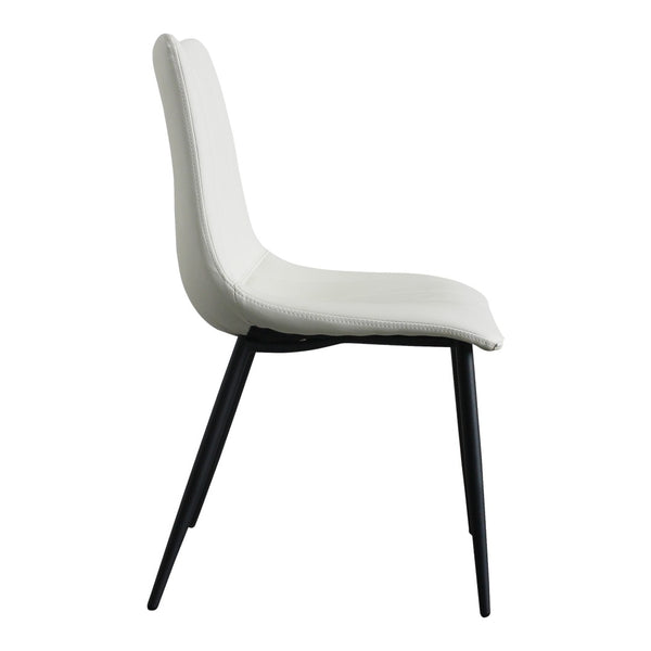 HomeRoots Set of Two Contemporary White & Black Faux Leather Dining Chairs for Modern Spaces & Comfort 527825