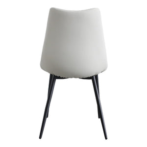 HomeRoots Set of Two Contemporary White & Black Faux Leather Dining Chairs for Modern Spaces & Comfort 527825