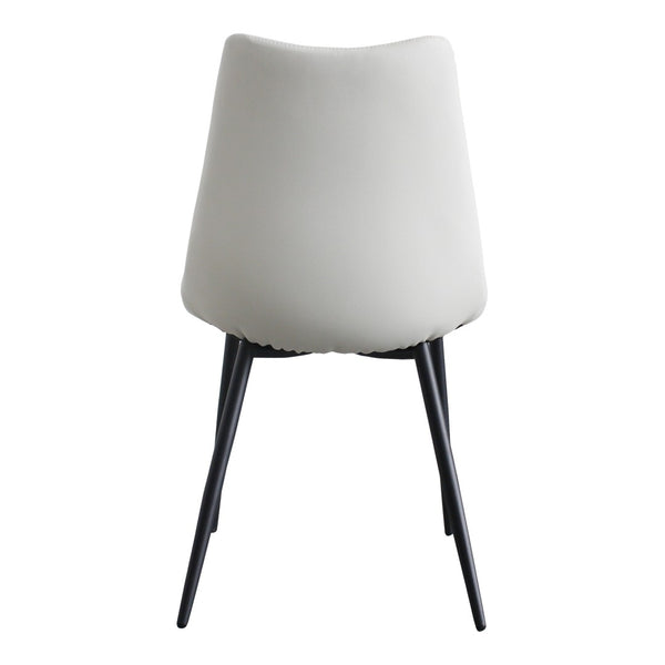 HomeRoots Set of Two Contemporary White & Black Faux Leather Dining Chairs for Modern Spaces & Comfort 527825