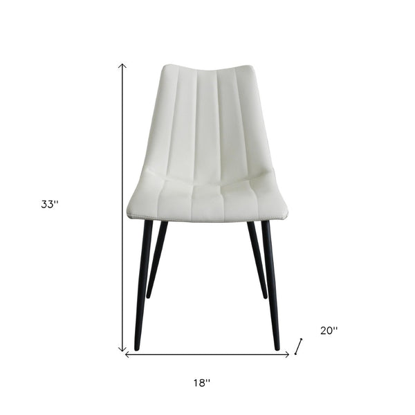 HomeRoots Set of Two Contemporary White & Black Faux Leather Dining Chairs for Modern Spaces & Comfort 527825