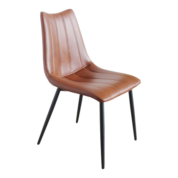 HomeRoots Set of Two Modern Brown & Black Faux Leather Dining Chairs for Versatile Home Seating Solutions 527826