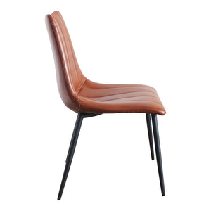 HomeRoots Set of Two Modern Brown & Black Faux Leather Dining Chairs for Versatile Home Seating Solutions 527826