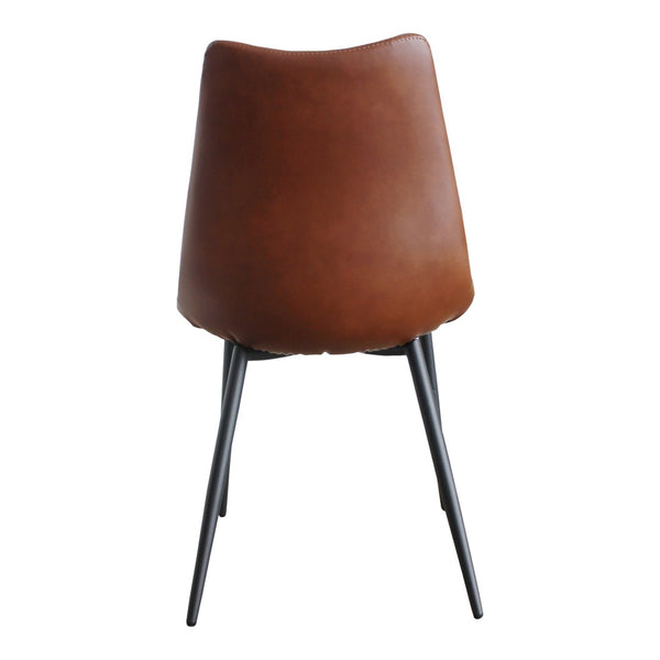 HomeRoots Set of Two Modern Brown & Black Faux Leather Dining Chairs for Versatile Home Seating Solutions 527826