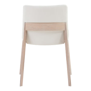 HomeRoots Set of Two Stylish Upholstered Faux Leather Dining Chairs with Natural-Finish Legs for Versatility 527827