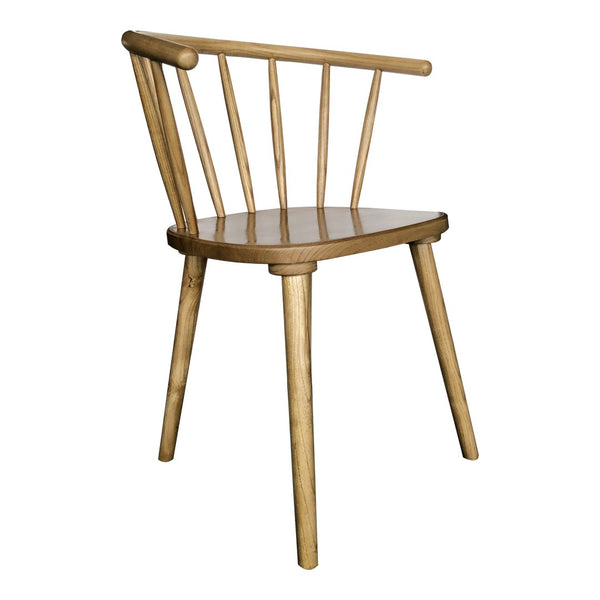HomeRoots Set of Two Brown Solid Wood Windsor Back Dining Side Chairs for Timeless Style and Comfort 527828