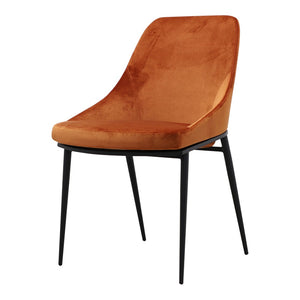 HomeRoots Set of Two Amber Velvet Dining Side Chairs with Black Legs – Stylish, Versatile, and Comfortable! 527829