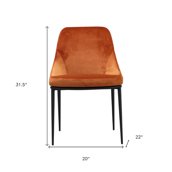 HomeRoots Set of Two Amber Velvet Dining Side Chairs with Black Legs – Stylish, Versatile, and Comfortable! 527829