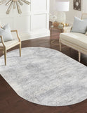 Unique Loom Finsbury Sarah Machine Made Abstract Rug Gray, Ivory 7' 10" x 10' 0"