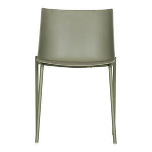 HomeRoots Set of Two Stylish Green Heavy-Duty Plastic Chairs for Outdoor Dining & Events - Durable & Easy Care 527830