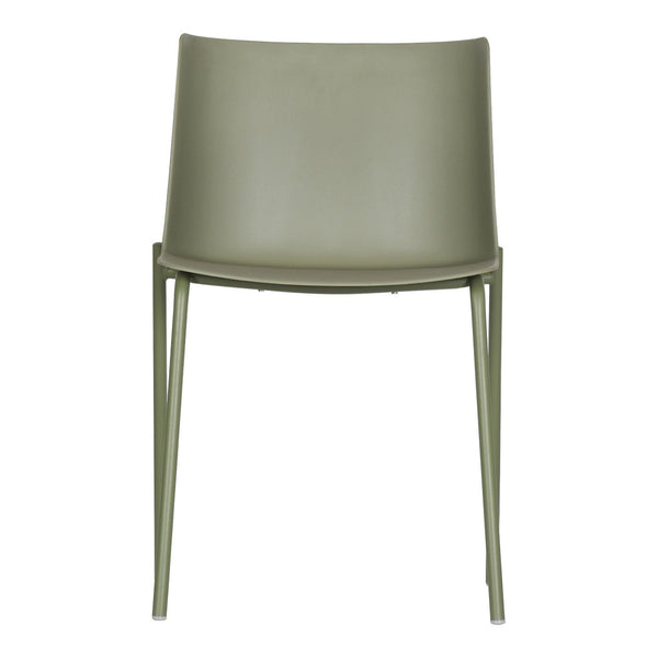 HomeRoots Set of Two Stylish Green Heavy-Duty Plastic Chairs for Outdoor Dining & Events - Durable & Easy Care 527830