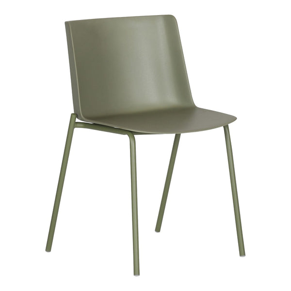 HomeRoots Set of Two Stylish Green Heavy-Duty Plastic Chairs for Outdoor Dining & Events - Durable & Easy Care 527830