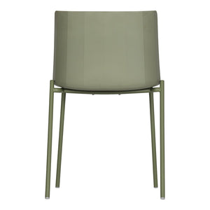 HomeRoots Set of Two Stylish Green Heavy-Duty Plastic Chairs for Outdoor Dining & Events - Durable & Easy Care 527830