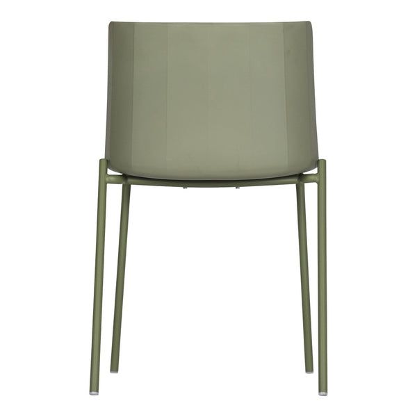 HomeRoots Set of Two Stylish Green Heavy-Duty Plastic Chairs for Outdoor Dining & Events - Durable & Easy Care 527830