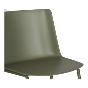 HomeRoots Set of Two Stylish Green Heavy-Duty Plastic Chairs for Outdoor Dining & Events - Durable & Easy Care 527830