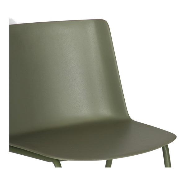 HomeRoots Set of Two Stylish Green Heavy-Duty Plastic Chairs for Outdoor Dining & Events - Durable & Easy Care 527830