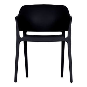 HomeRoots Set of Two Stylish Black Heavy Duty Plastic Arm Chairs – Modern, Stackable, and Versatile Seating Solutions 527832
