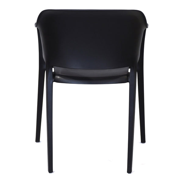 HomeRoots Set of Two Stylish Black Heavy Duty Plastic Arm Chairs – Modern, Stackable, and Versatile Seating Solutions 527832