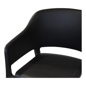 HomeRoots Set of Two Stylish Black Heavy Duty Plastic Arm Chairs – Modern, Stackable, and Versatile Seating Solutions 527832