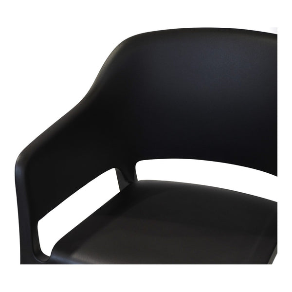 HomeRoots Set of Two Stylish Black Heavy Duty Plastic Arm Chairs – Modern, Stackable, and Versatile Seating Solutions 527832