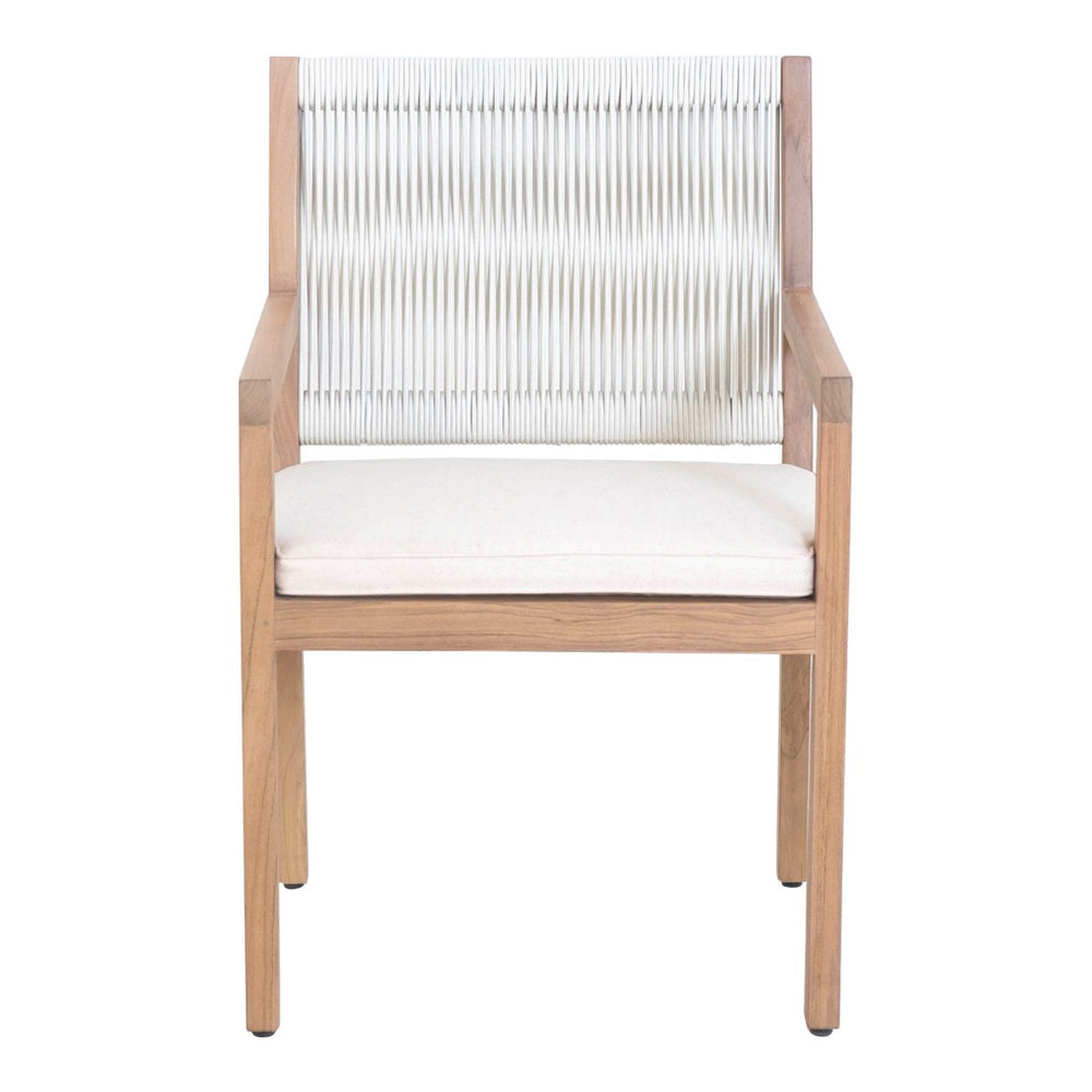 HomeRoots Natural Faux Leather Dining Arm Chair - Elegant Comfort, Versatile Design for Dining & Accent Use 527834
