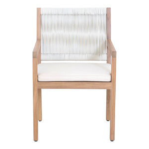 HomeRoots Natural Faux Leather Dining Arm Chair - Elegant Comfort, Versatile Design for Dining & Accent Use 527834