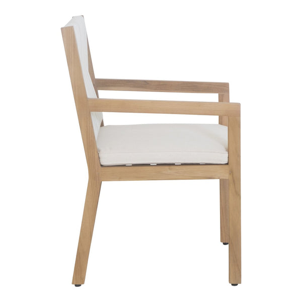 HomeRoots Natural Faux Leather Dining Arm Chair - Elegant Comfort, Versatile Design for Dining & Accent Use 527834