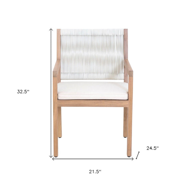 HomeRoots Natural Faux Leather Dining Arm Chair - Elegant Comfort, Versatile Design for Dining & Accent Use 527834