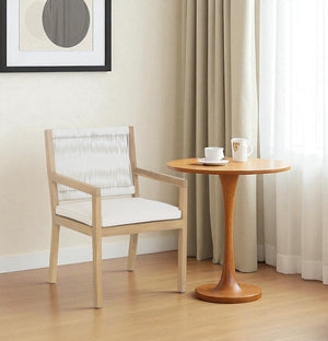 HomeRoots Natural Faux Leather Dining Arm Chair - Elegant Comfort, Versatile Design for Dining & Accent Use 527834