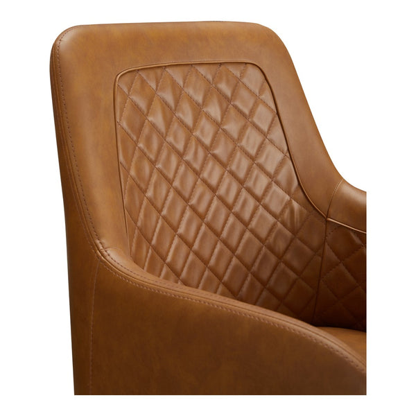 HomeRoots Set of Two Contemporary Tufted Tan and Black Faux Leather Dining Armchairs for Stylish Spaces 527835