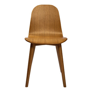 HomeRoots Oak Wood Dining Side Chair - Mid-Century Modern Design, Durable Comfort, Versatile Accent for Any Room 527836
