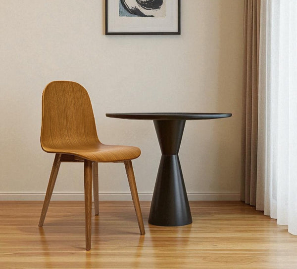 HomeRoots Oak Wood Dining Side Chair - Mid-Century Modern Design, Durable Comfort, Versatile Accent for Any Room 527836