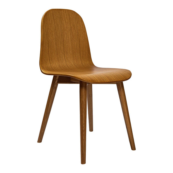 HomeRoots Oak Wood Dining Side Chair - Mid-Century Modern Design, Durable Comfort, Versatile Accent for Any Room 527836