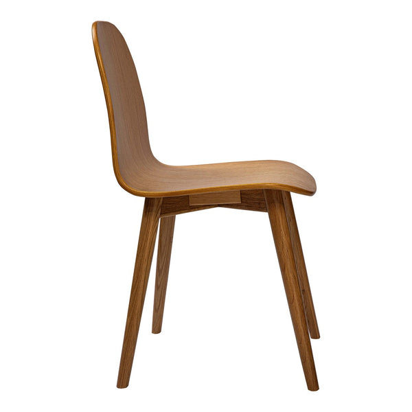 HomeRoots Oak Wood Dining Side Chair - Mid-Century Modern Design, Durable Comfort, Versatile Accent for Any Room 527836