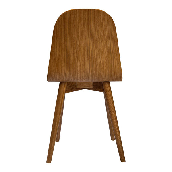 HomeRoots Oak Wood Dining Side Chair - Mid-Century Modern Design, Durable Comfort, Versatile Accent for Any Room 527836