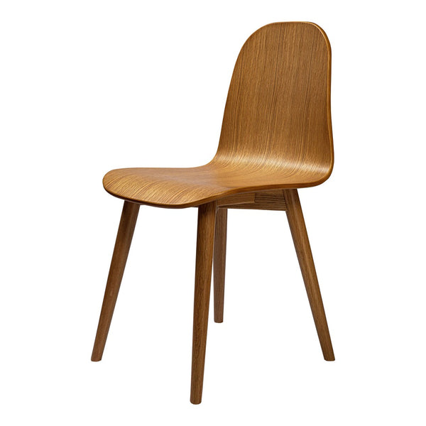 HomeRoots Oak Wood Dining Side Chair - Mid-Century Modern Design, Durable Comfort, Versatile Accent for Any Room 527836