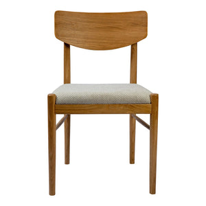 HomeRoots Off White Upholstered Open Back Dining Chair - Scandinavian Style, Versatile Seating for Any Room 527837