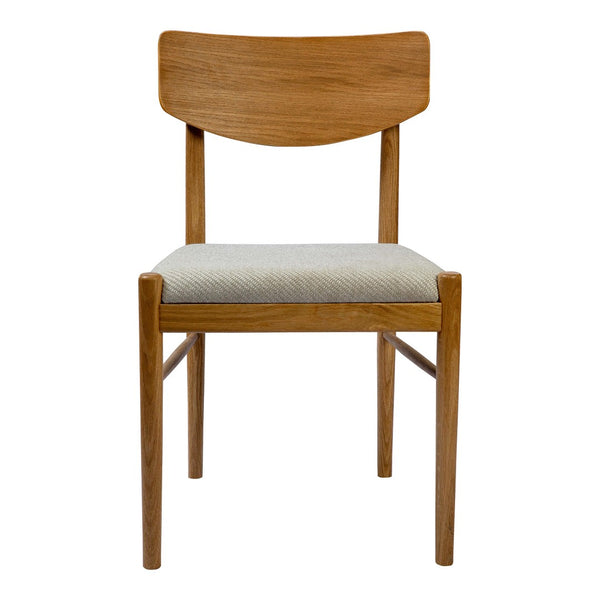 HomeRoots Off White Upholstered Open Back Dining Chair - Scandinavian Style, Versatile Seating for Any Room 527837