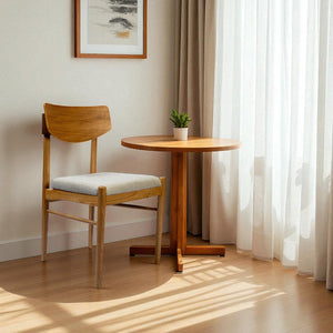 HomeRoots Off White Upholstered Open Back Dining Chair - Scandinavian Style, Versatile Seating for Any Room 527837