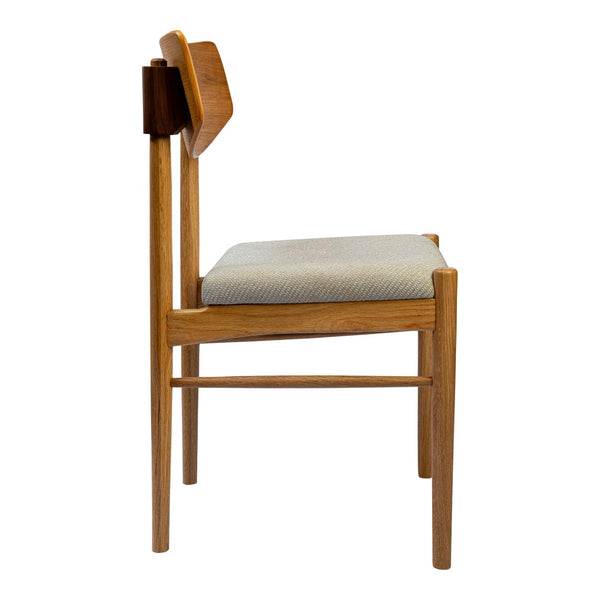 HomeRoots Off White Upholstered Open Back Dining Chair - Scandinavian Style, Versatile Seating for Any Room 527837