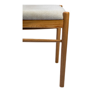 HomeRoots Off White Upholstered Open Back Dining Chair - Scandinavian Style, Versatile Seating for Any Room 527837
