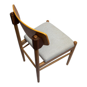 HomeRoots Off White Upholstered Open Back Dining Chair - Scandinavian Style, Versatile Seating for Any Room 527837