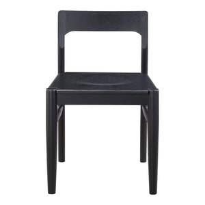 HomeRoots Set of Two Black Solid Wood Open-Back Dining Chairs for Stylish Comfort in Any Room Decor 527840
