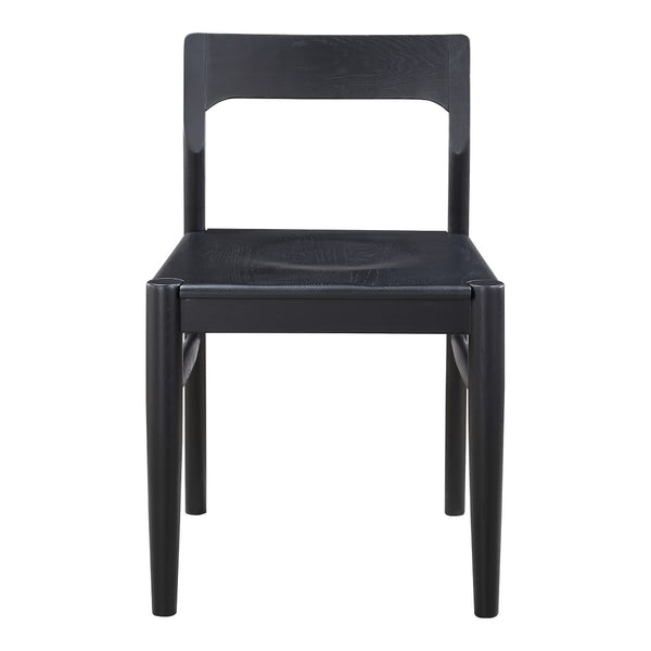HomeRoots Set of Two Black Solid Wood Open-Back Dining Chairs for Stylish Comfort in Any Room Decor 527840