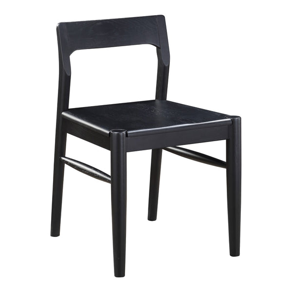 HomeRoots Set of Two Black Solid Wood Open-Back Dining Chairs for Stylish Comfort in Any Room Decor 527840