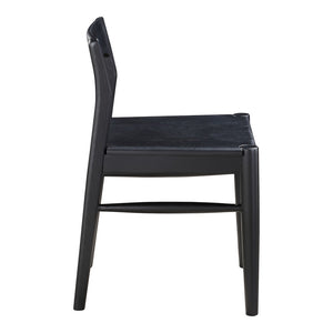 HomeRoots Set of Two Black Solid Wood Open-Back Dining Chairs for Stylish Comfort in Any Room Decor 527840